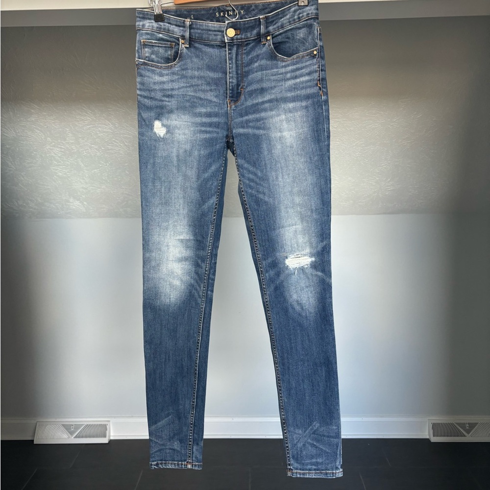 White House Black Market Minimally Distressed Skinny Jeans
